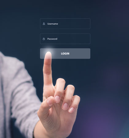 Finger touching login