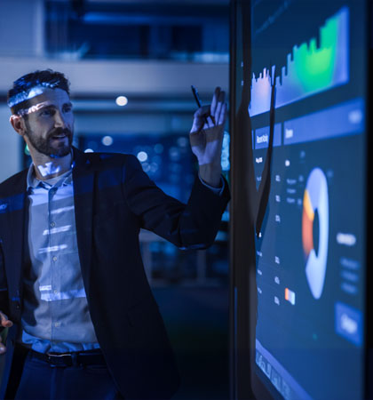 Man presenting data