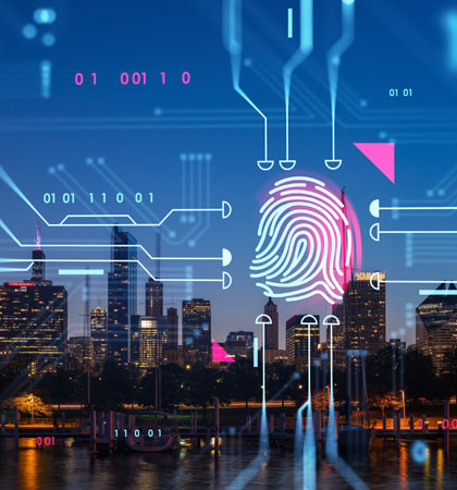 Fingerprint over city