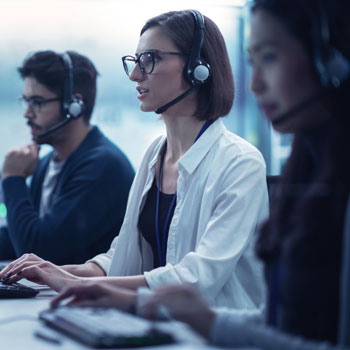 People working in customer support