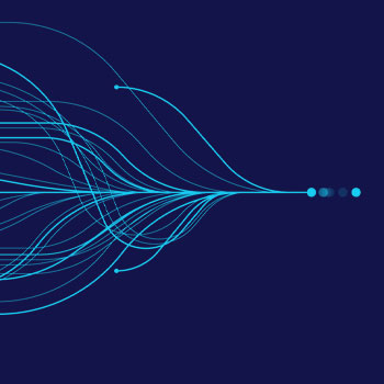light blue lines that get wavy with dots to the right