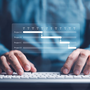 Typing on keyboard with data floating