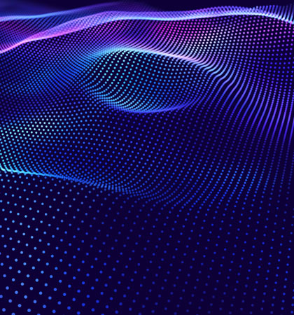 digital wave of blues, yellow and purple