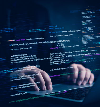 Typing on computer with floating data