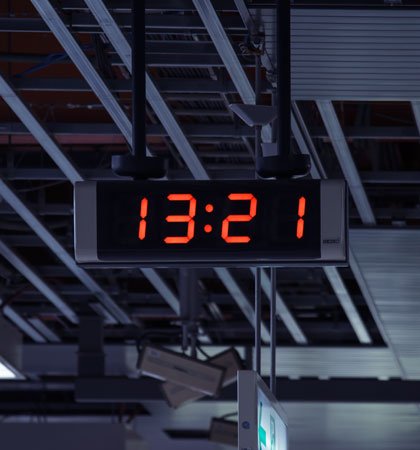 Clock with time